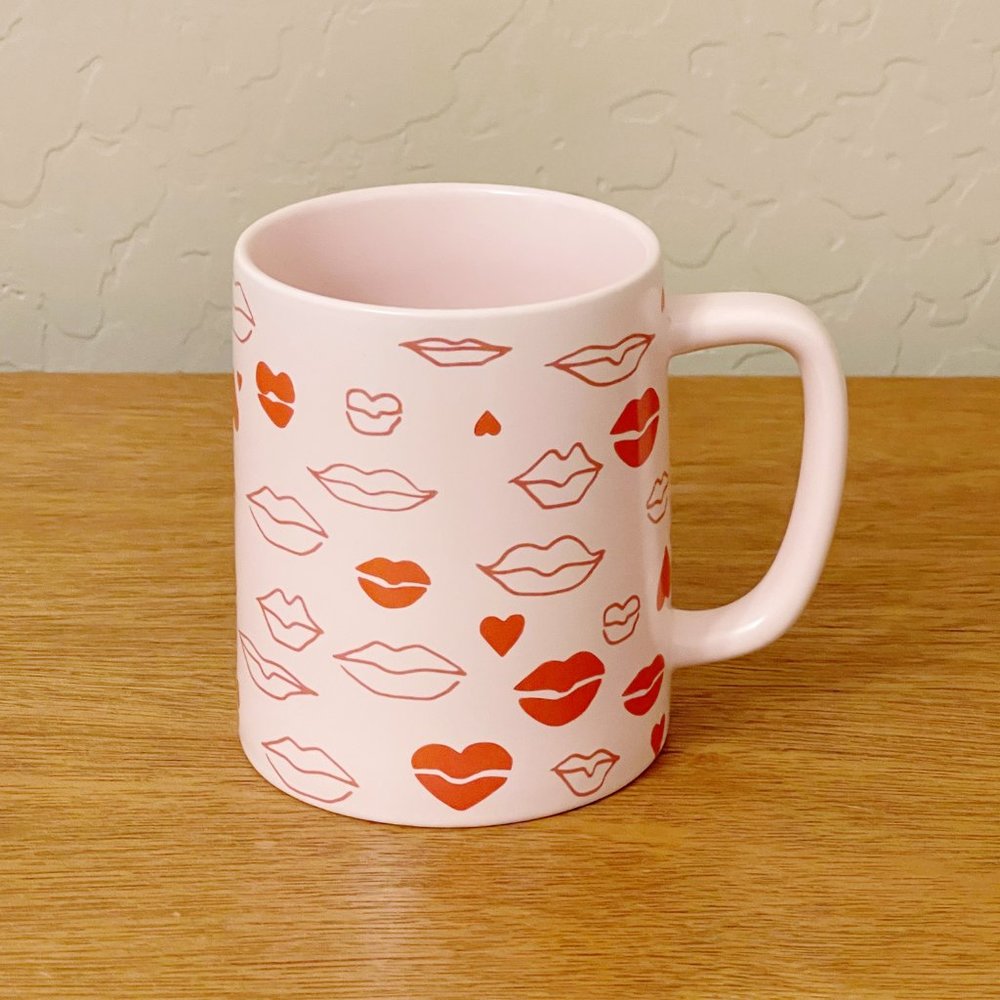 New Starbucks Mug Pink Red Lips Kiss Heart Ceramic Coffee Cup 2020 Valentines